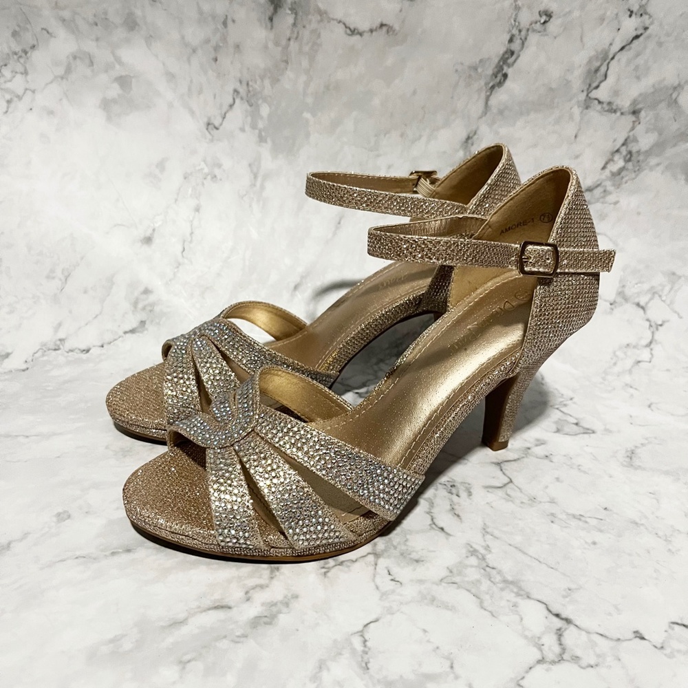 Rhinestone Dress Heel Sandals - Picture 4 of 9